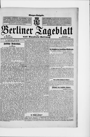 Berliner Tageblatt und Handels-Zeitung vom 24.09.1911