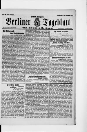 Berliner Tageblatt und Handels-Zeitung vom 28.09.1911
