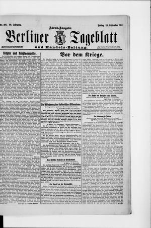 Berliner Tageblatt und Handels-Zeitung on Sep 29, 1911