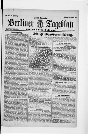 Berliner Tageblatt und Handels-Zeitung vom 02.10.1911