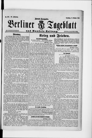 Berliner Tageblatt und Handels-Zeitung vom 03.10.1911