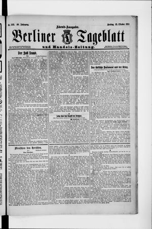 Berliner Tageblatt und Handels-Zeitung vom 13.10.1911