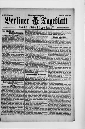 Berliner Tageblatt und Handels-Zeitung vom 16.10.1911