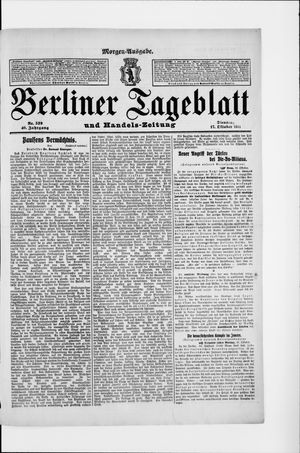 Berliner Tageblatt und Handels-Zeitung vom 17.10.1911