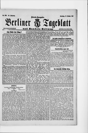 Berliner Tageblatt und Handels-Zeitung vom 17.10.1911