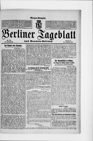 Berliner Tageblatt und Handels-Zeitung on Oct 18, 1911