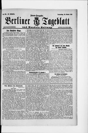 Berliner Tageblatt und Handels-Zeitung vom 19.10.1911