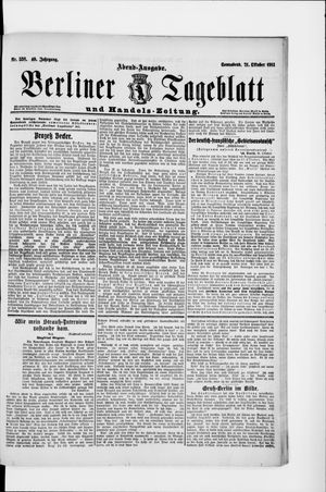 Berliner Tageblatt und Handels-Zeitung vom 21.10.1911