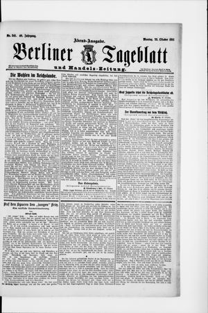 Berliner Tageblatt und Handels-Zeitung vom 23.10.1911