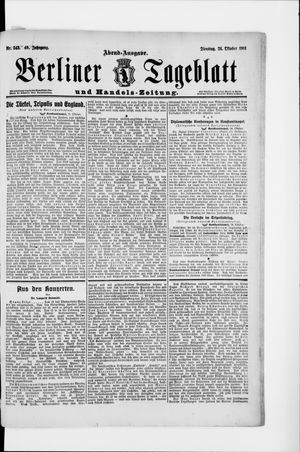 Berliner Tageblatt und Handels-Zeitung vom 24.10.1911