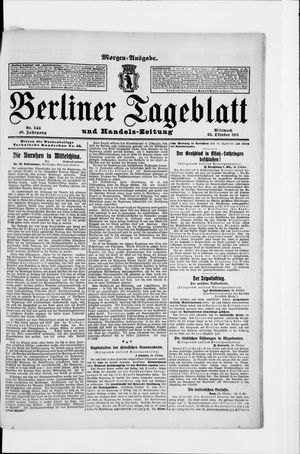 Berliner Tageblatt und Handels-Zeitung vom 25.10.1911