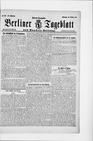 Berliner Tageblatt und Handels-Zeitung vom 25.10.1911