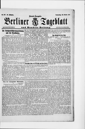 Berliner Tageblatt und Handels-Zeitung vom 26.10.1911
