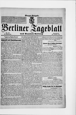 Berliner Tageblatt und Handels-Zeitung vom 28.10.1911