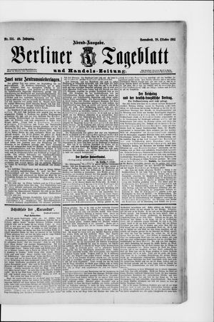 Berliner Tageblatt und Handels-Zeitung vom 28.10.1911