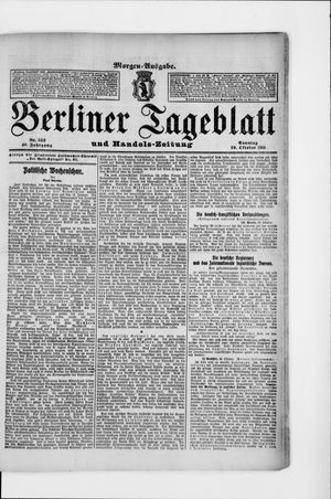 Berliner Tageblatt und Handels-Zeitung vom 29.10.1911