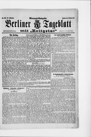 Berliner Tageblatt und Handels-Zeitung vom 30.10.1911