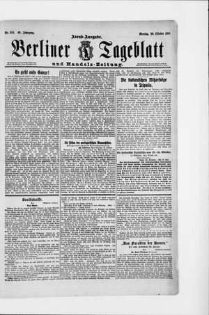Berliner Tageblatt und Handels-Zeitung vom 30.10.1911