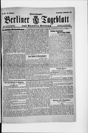 Berliner Tageblatt und Handels-Zeitung vom 02.11.1911