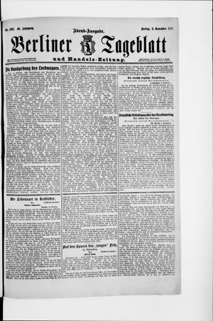 Berliner Tageblatt und Handels-Zeitung vom 03.11.1911