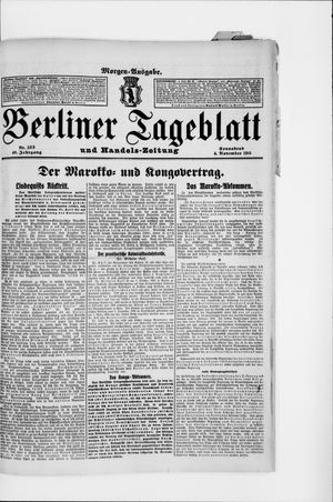 Berliner Tageblatt und Handels-Zeitung vom 04.11.1911