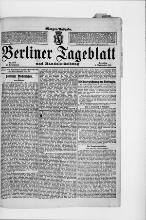 Berliner Tageblatt und Handels-Zeitung vom 05.11.1911