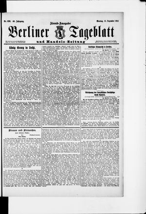 Berliner Tageblatt und Handels-Zeitung vom 11.12.1911