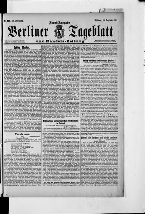 Berliner Tageblatt und Handels-Zeitung vom 13.12.1911
