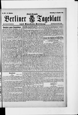 Berliner Tageblatt und Handels-Zeitung on Dec 14, 1911