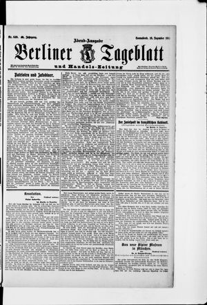 Berliner Tageblatt und Handels-Zeitung vom 16.12.1911