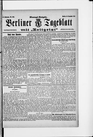 Berliner Tageblatt und Handels-Zeitung vom 18.12.1911