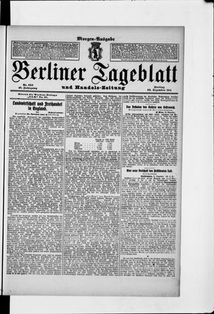 Berliner Tageblatt und Handels-Zeitung vom 22.12.1911