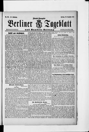 Berliner Tageblatt und Handels-Zeitung vom 22.12.1911