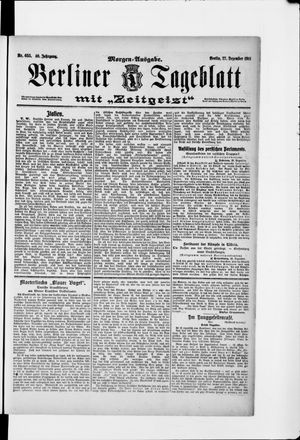 Berliner Tageblatt und Handels-Zeitung vom 27.12.1911