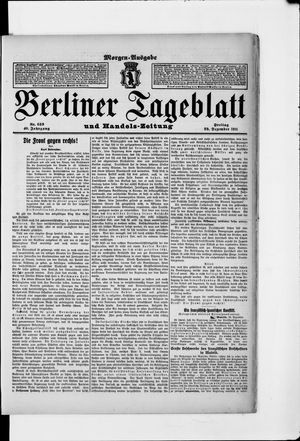 Berliner Tageblatt und Handels-Zeitung vom 29.12.1911