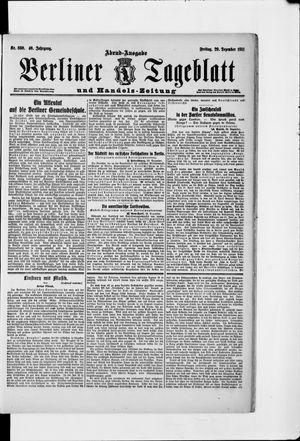 Berliner Tageblatt und Handels-Zeitung vom 29.12.1911