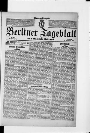 Berliner Tageblatt und Handels-Zeitung vom 31.12.1911