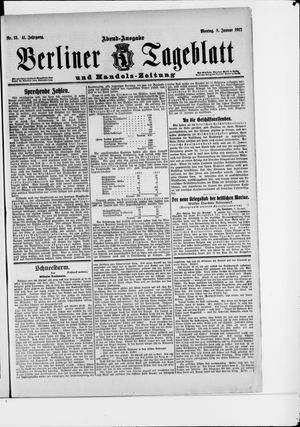 Berliner Tageblatt und Handels-Zeitung vom 08.01.1912