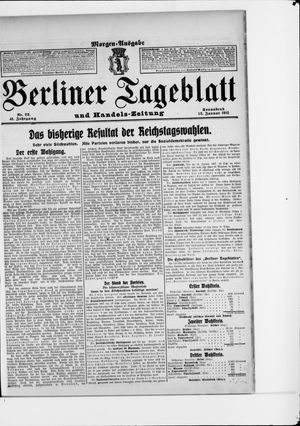 Berliner Tageblatt und Handels-Zeitung on Jan 13, 1912