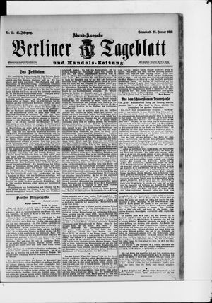 Berliner Tageblatt und Handels-Zeitung vom 27.01.1912