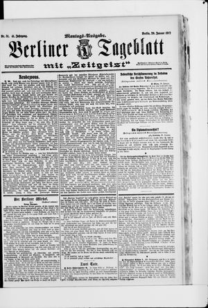 Berliner Tageblatt und Handels-Zeitung on Jan 29, 1912