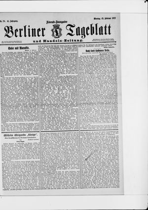 Berliner Tageblatt und Handels-Zeitung vom 12.02.1912