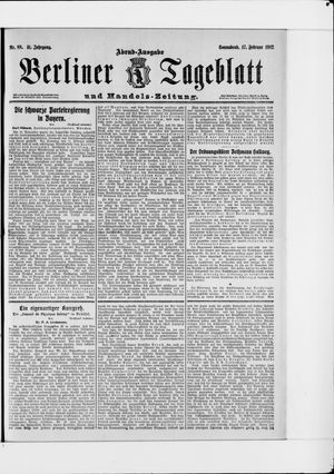 Berliner Tageblatt und Handels-Zeitung vom 17.02.1912