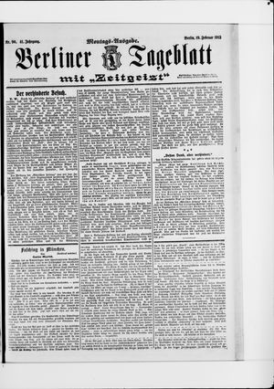 Berliner Tageblatt und Handels-Zeitung vom 19.02.1912