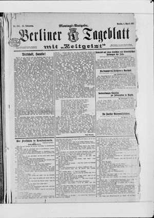 Berliner Tageblatt und Handels-Zeitung vom 01.04.1912