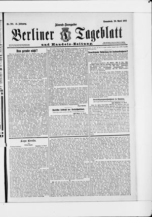 Berliner Tageblatt und Handels-Zeitung on Apr 20, 1912