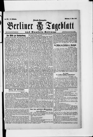 Berliner Tageblatt und Handels-Zeitung vom 08.05.1912