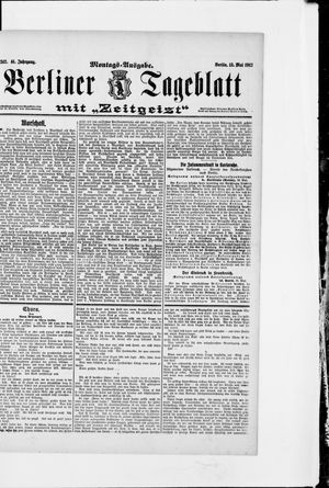 Berliner Tageblatt und Handels-Zeitung vom 13.05.1912