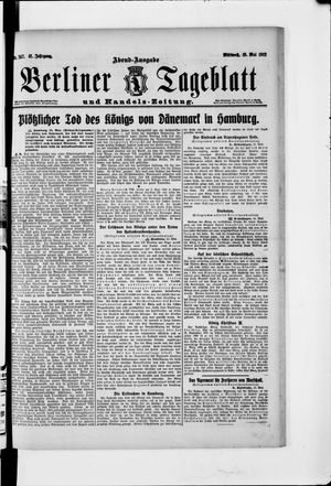 Berliner Tageblatt und Handels-Zeitung vom 15.05.1912