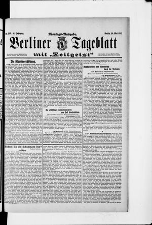 Berliner Tageblatt und Handels-Zeitung vom 20.05.1912